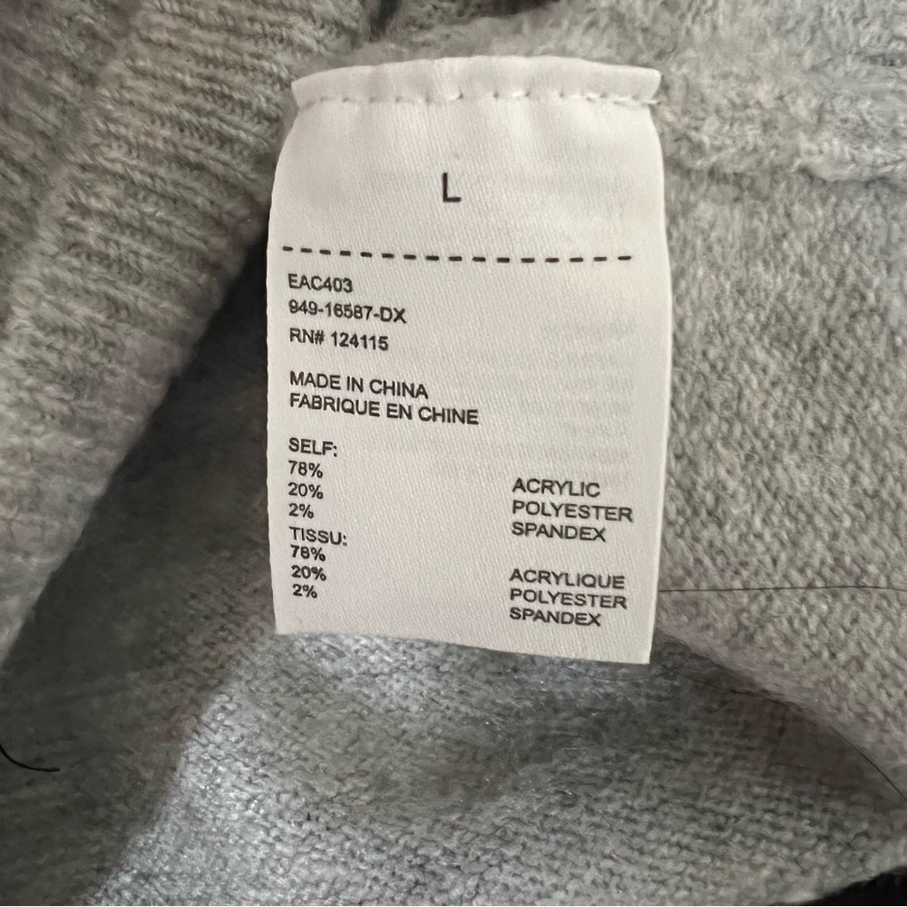 Sophie Rue Gray Mock Neck Cropped Sweater Womens L Cozy Minimal NWT - Picture 7 of 7